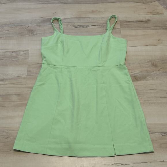 French Connection Women L Dress Mini Square Neck Adjustable Strap Lime Green - Picture 2 of 11